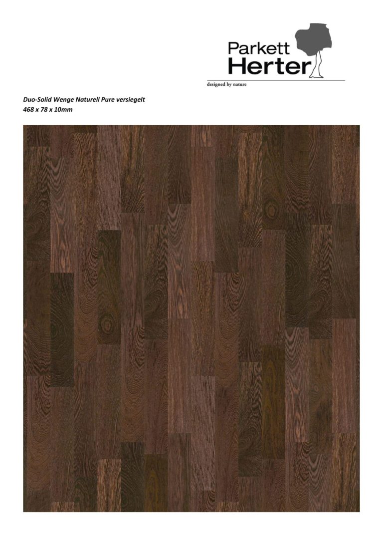 Parkett Duo Solid, Wenge Naturell Pure, versiegelt